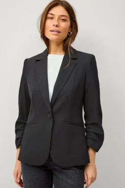 Ellos Collection Smal pasform habitjakke med krøllede ærmer^Dame Blazere & Veste
