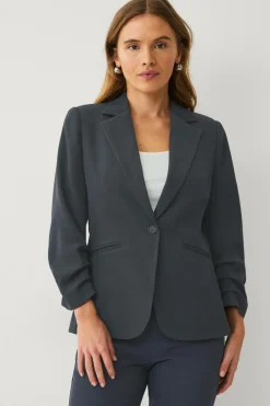 Clearance Collection Smal pasform habitjakke med krøllede ærmer Dame Blazere & Veste
