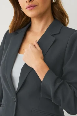 Clearance Collection Smal pasform habitjakke med krøllede ærmer Dame Blazere & Veste