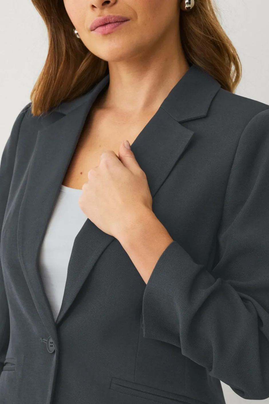 Clearance Collection Smal pasform habitjakke med krøllede ærmer Dame Blazere & Veste