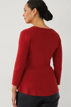 Ellos Collection Strikket Top med v-hals^Dame Toppe & Tank-Toppe