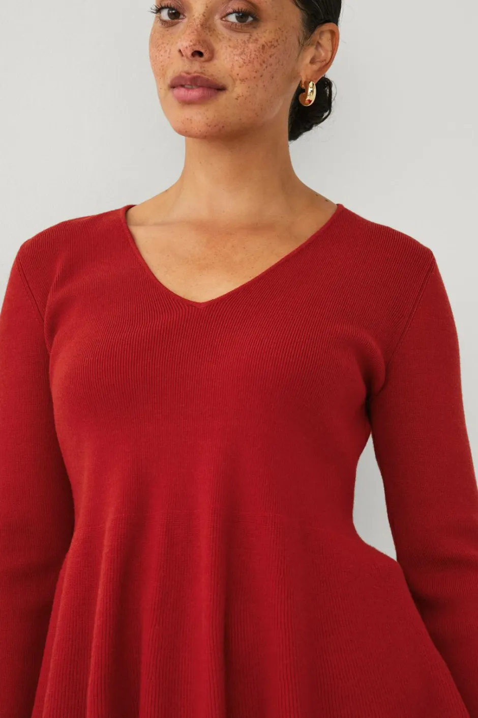 Ellos Collection Strikket Top med v-hals^Dame Toppe & Tank-Toppe
