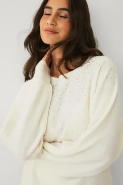 Ellos Collection Strikket Pullover med rhinstene^Dame Trøjer & Cardigans
