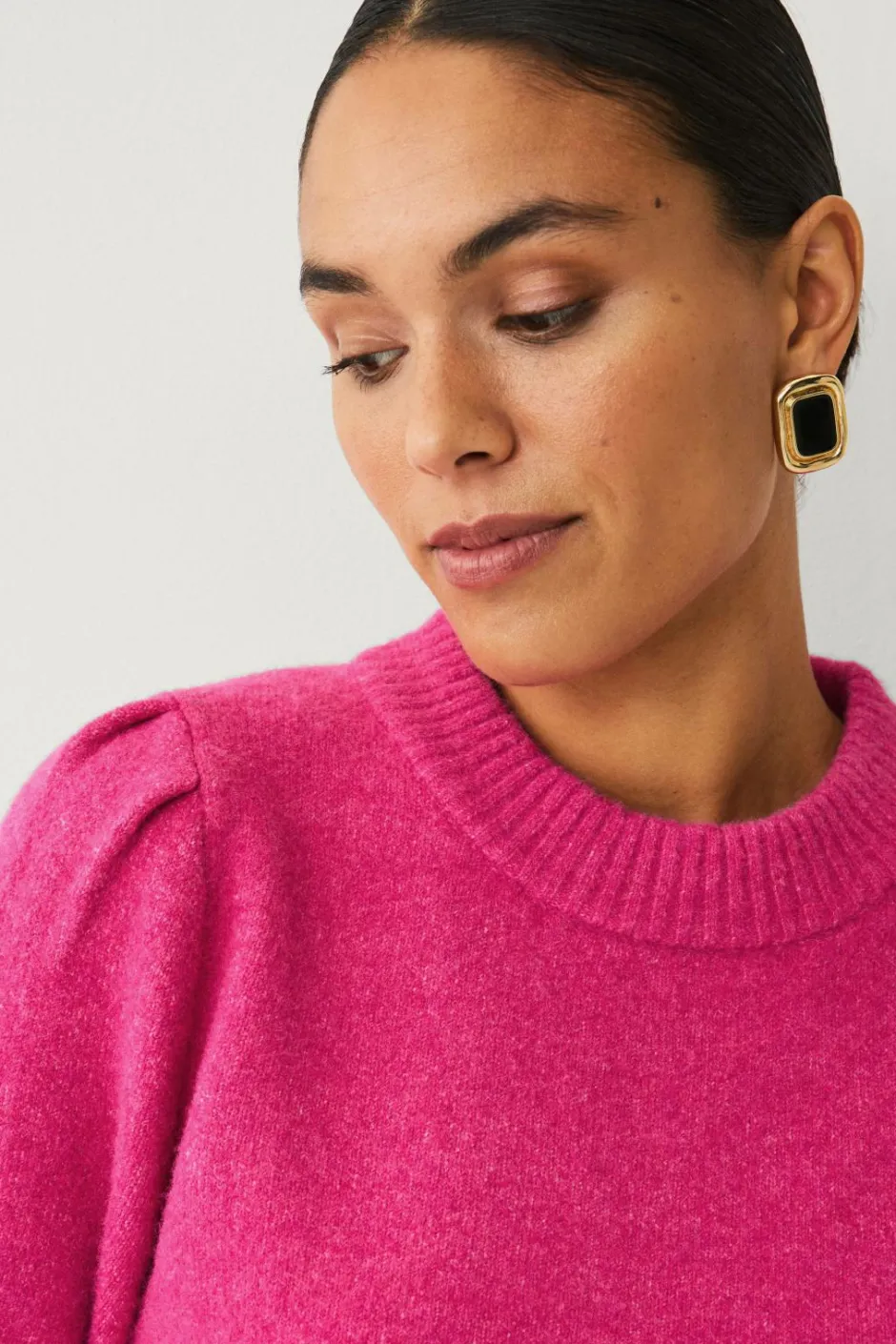 Discount Collection Strikket trøje med pufærmer Dame Trøjer & Cardigans
