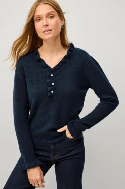 Ellos Collection Strikket trøje med flæsedetaljer^Dame Trøjer & Cardigans