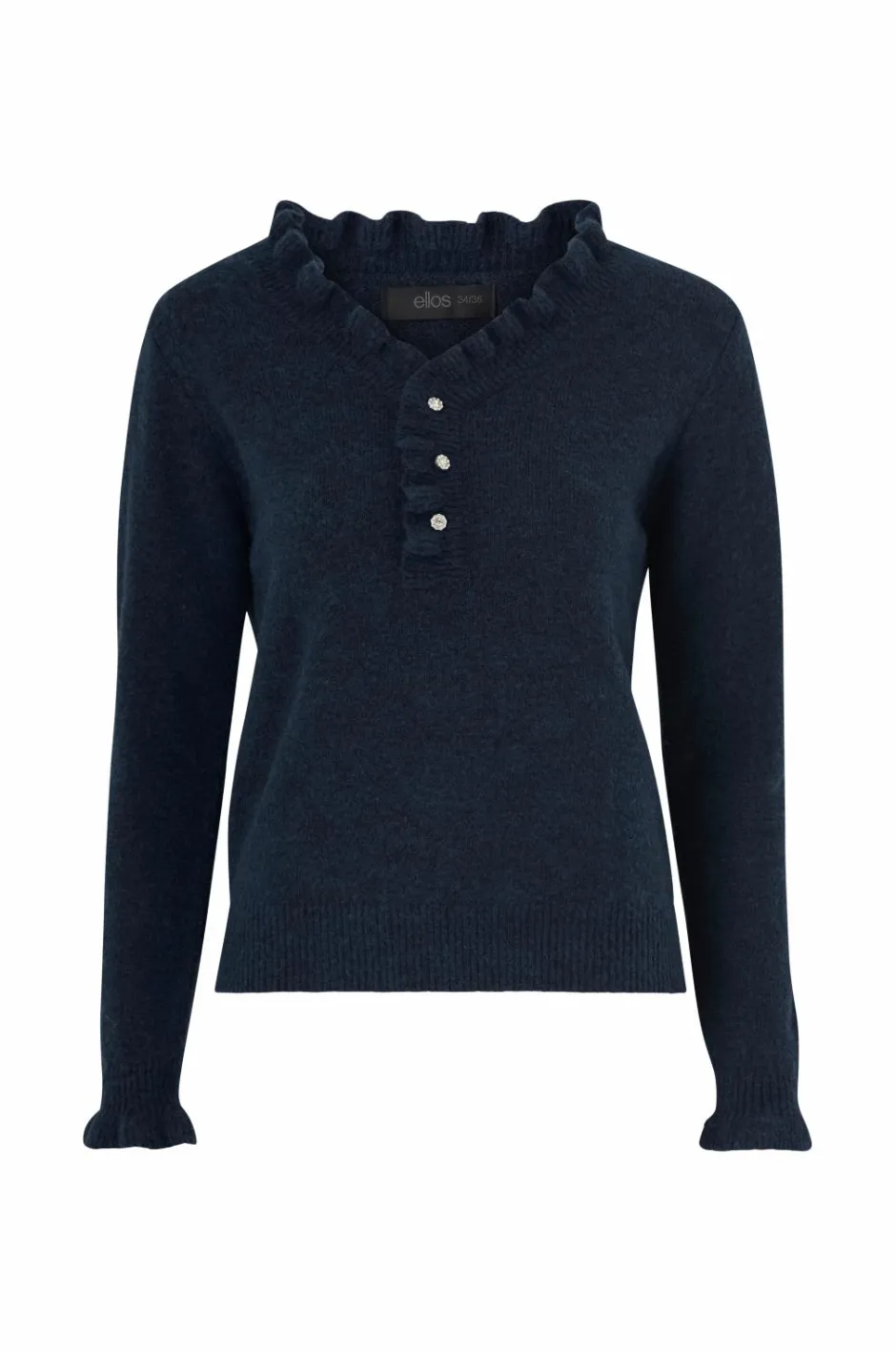 Ellos Collection Strikket trøje med flæsedetaljer^Dame Trøjer & Cardigans
