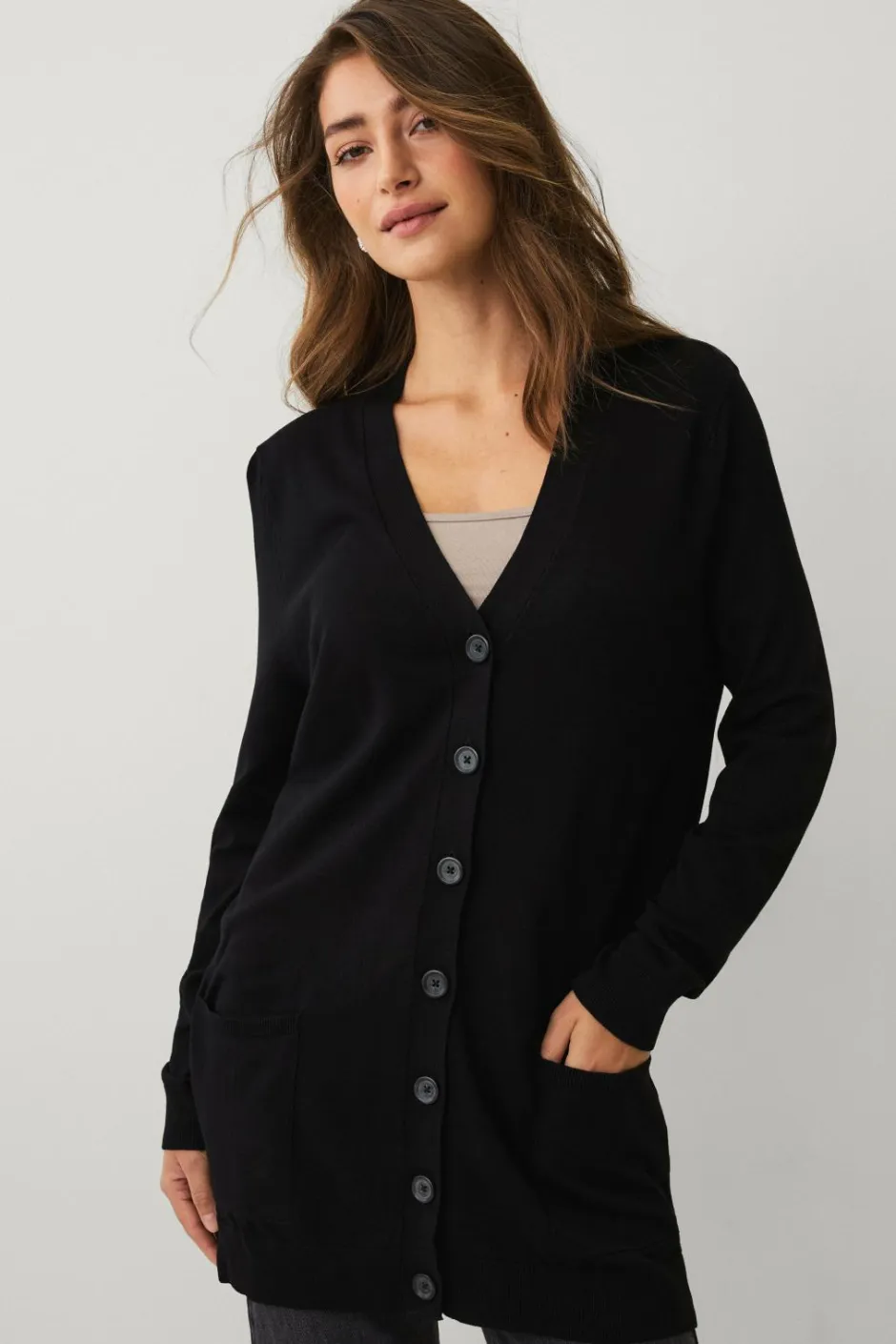 Ellos Collection Strikket cardigan med lommer^Dame Trøjer & Cardigans