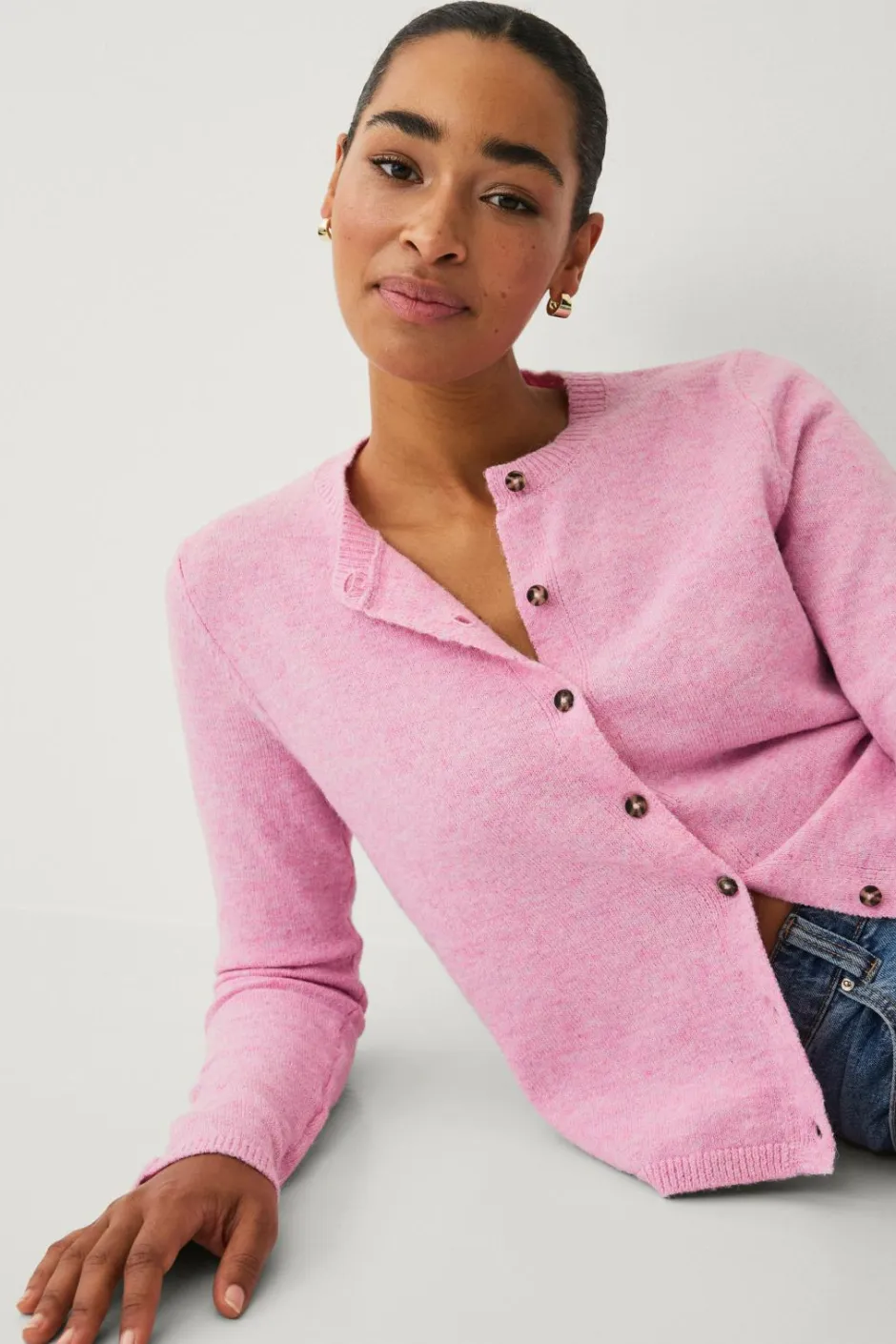 Hot Collection Strikket cardigan Dame Basistøj|Trøjer & Cardigans