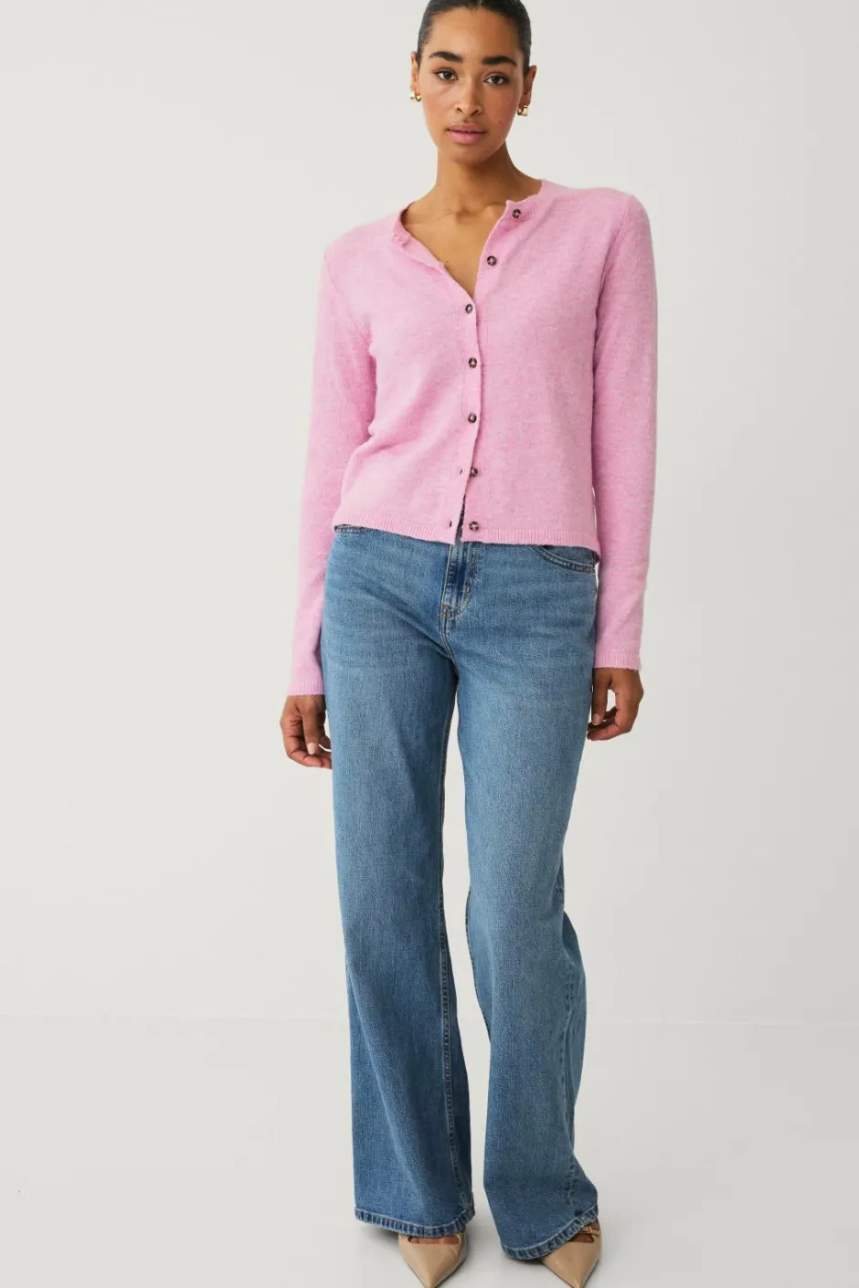 Hot Collection Strikket cardigan Dame Basistøj|Trøjer & Cardigans