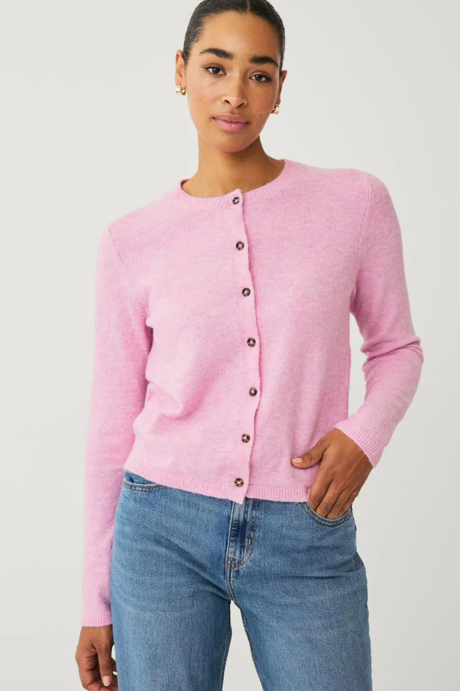 Hot Collection Strikket cardigan Dame Basistøj|Trøjer & Cardigans