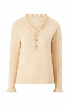 Ellos Collection Strikket trøje med flæsedetaljer^Dame Trøjer & Cardigans