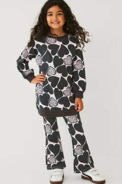 Hot Collection Sweatshirtkjole med tryk Børn Kjoler