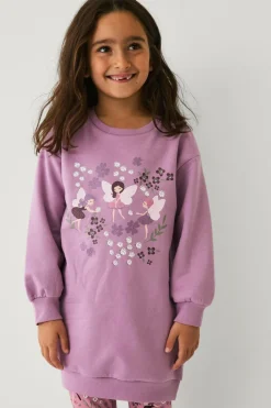 Ellos Collection Sweatshirtkjole med tryk^Børn Kjoler
