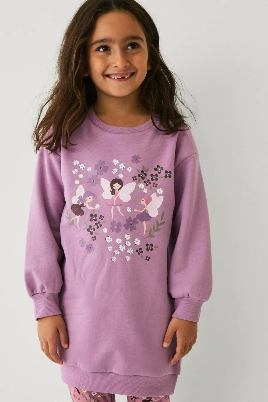 Ellos Collection Sweatshirtkjole med tryk^Børn Kjoler