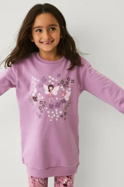 Ellos Collection Sweatshirtkjole med tryk^Børn Kjoler
