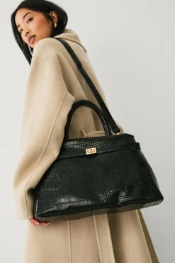 Online Collection Taske med gulddetaljer Dame Tasker