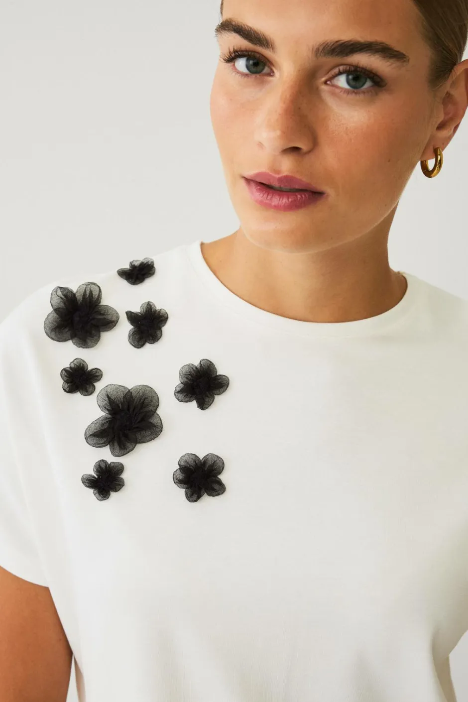 Discount Collection Top med blomsterapplikationer Dame Toppe & Tank-Toppe
