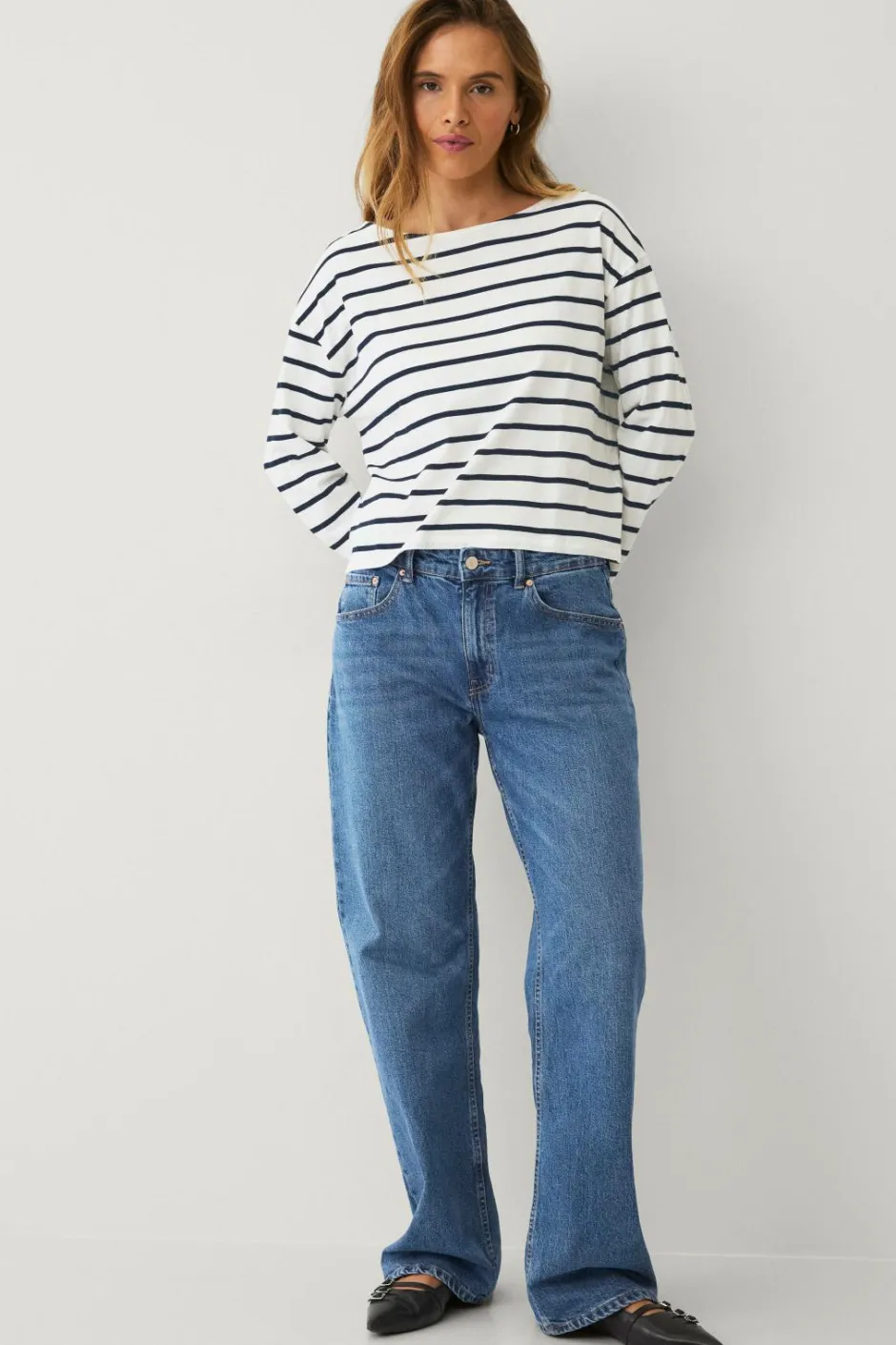 Hot Collection Top med afslappet pasform Dame Basistøj