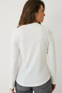 Clearance Collection Top i blød bomuldsblonde Dame Basistøj