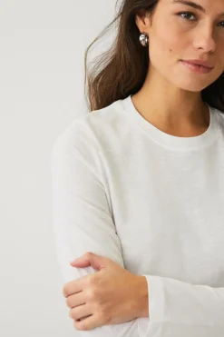 Clearance Collection Top i blød bomuldsblonde Dame Basistøj