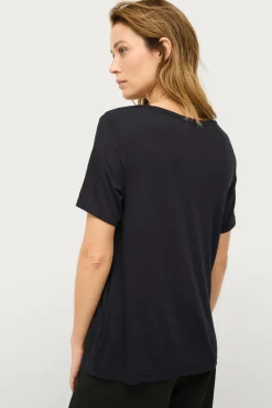 Ellos Collection T-shirt i viskosestrik^Dame Basistøj