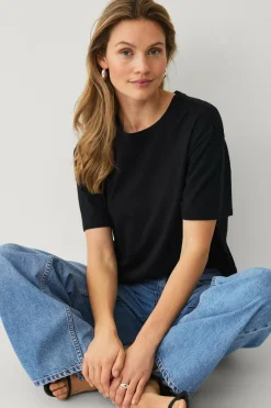 Clearance Collection T-shirt i bomuld med afslappet pasform Dame Basistøj
