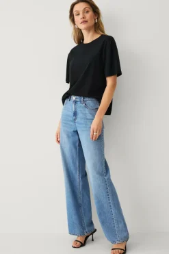 Clearance Collection T-shirt i bomuld med afslappet pasform Dame Basistøj
