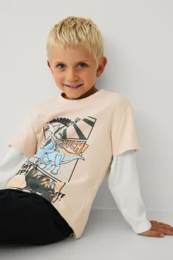 New Collection T-shirt med lange imiterede ærmer Børn Toppe & T-Shirts
