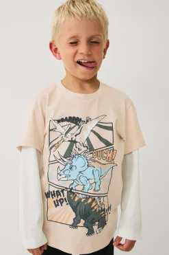 New Collection T-shirt med lange imiterede ærmer Børn Toppe & T-Shirts