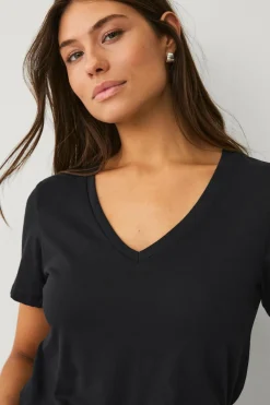 Best Collection T-shirt med v-hals Dame Basistøj