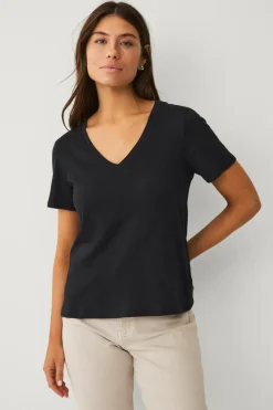 Best Collection T-shirt med v-hals Dame Basistøj
