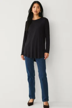 New Collection Tunika i viskosestrik Dame Basistøj|Tunikaer