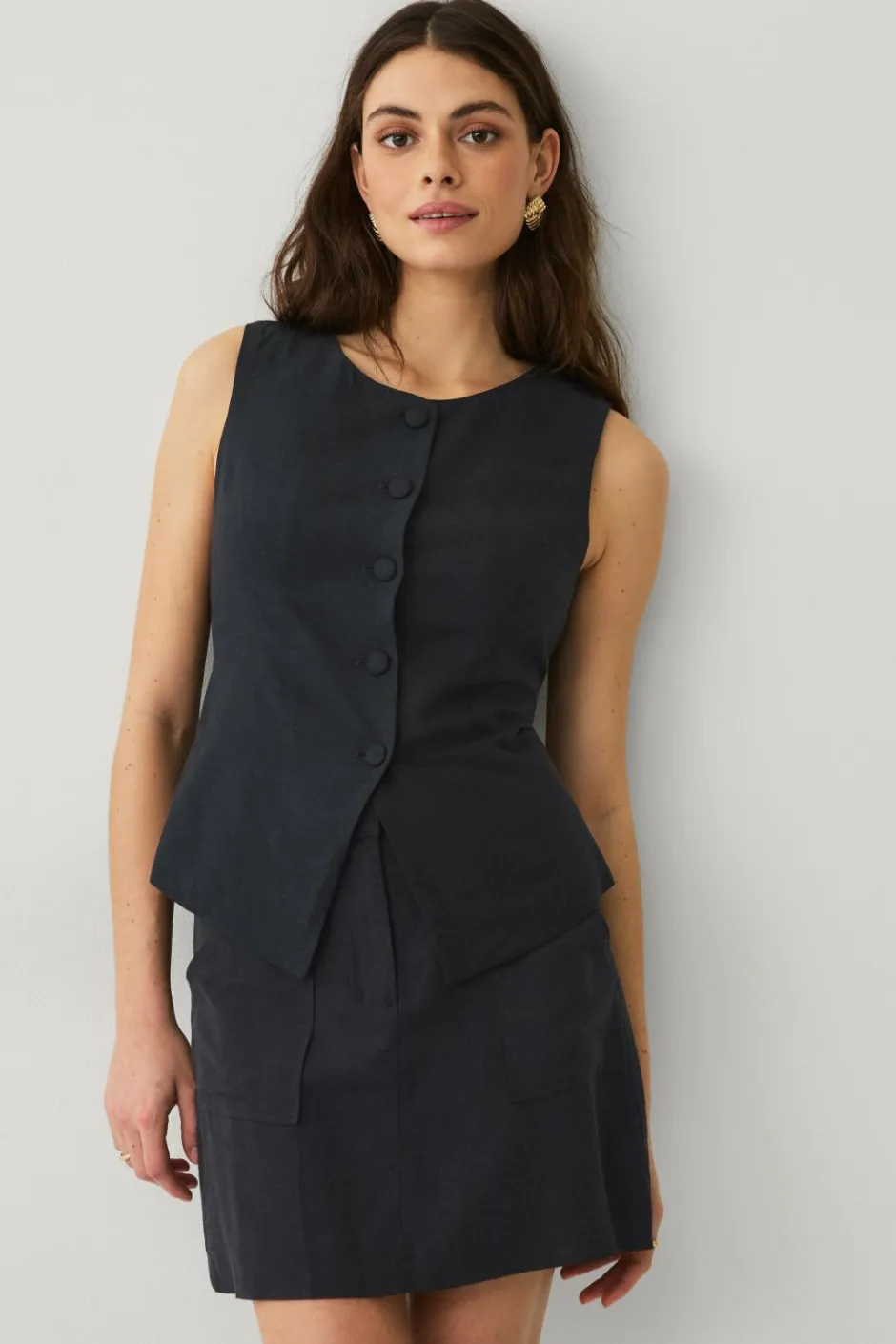 Hot Collection Vest i hørmix Dame Blazere & Veste