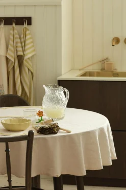 Outlet Home Dug Elly i genanvendt halvlinned Ø 150 cm Borddækning & Servering|Bordtekstiler