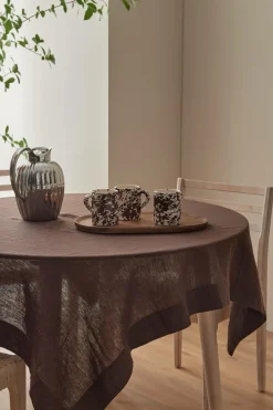 Clearance Home Dug Malva i 100% hør 140x140 cm Borddækning & Servering|Bordtekstiler