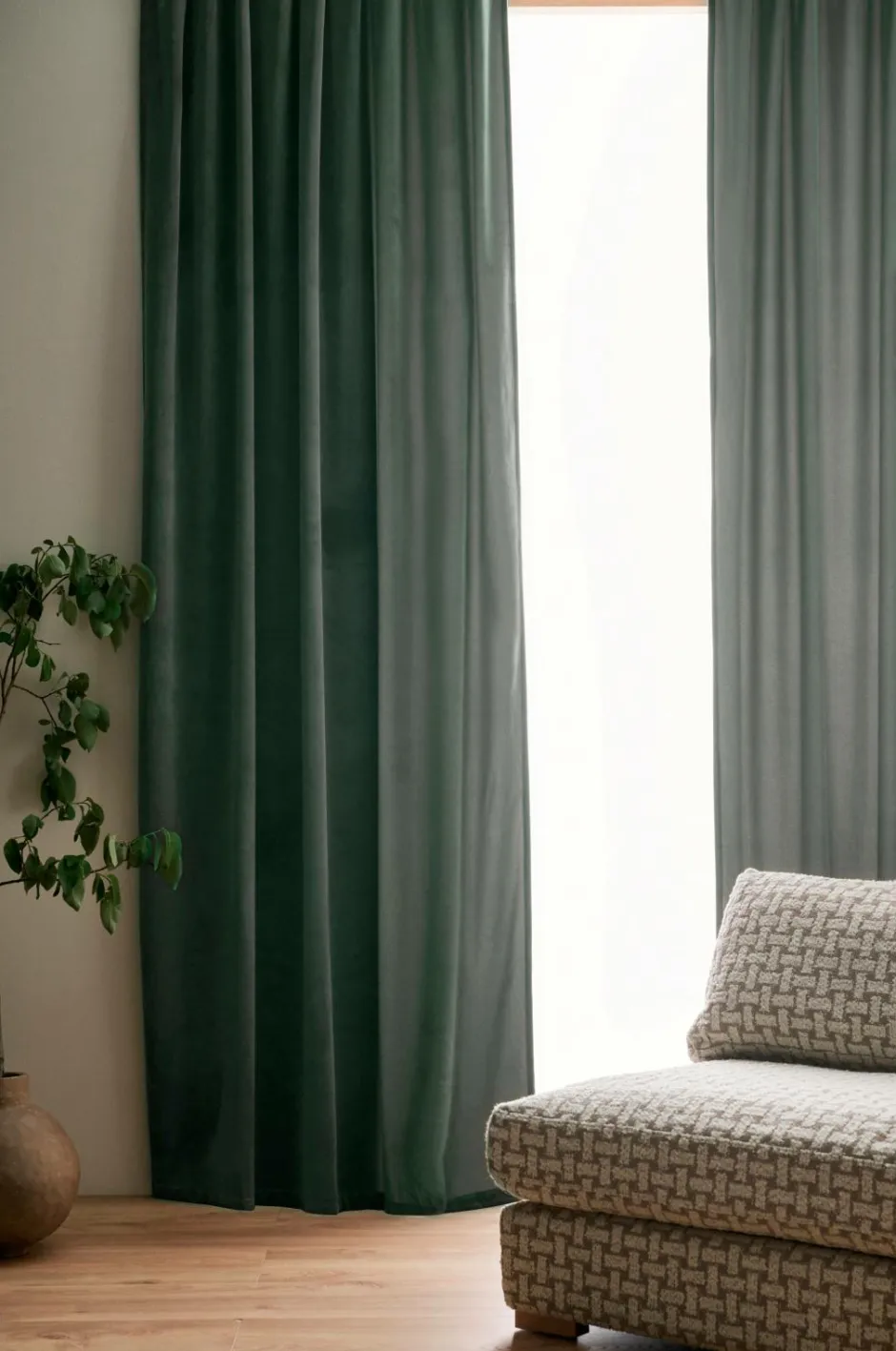 Outlet Home Gardinlængde med multibånd Nora i velour, 2-pak Velourgardiner|Gardinlængder Med Rynkebånd