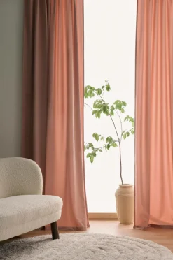 Clearance Home Gardinlængde med multibånd Nora i velour, 2-pak Velourgardiner