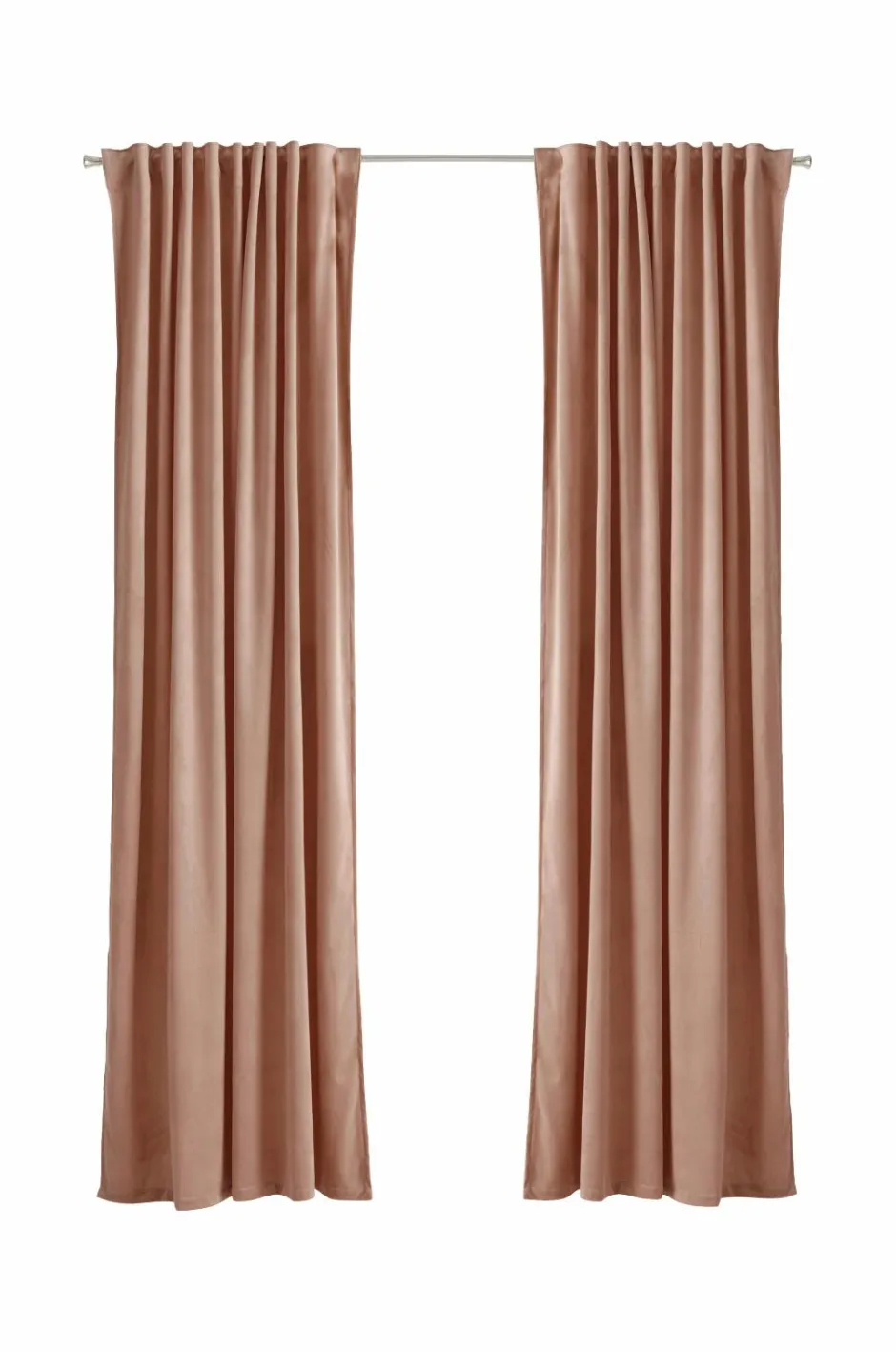 Clearance Home Gardinlængde med multibånd Nora i velour, 2-pak Velourgardiner