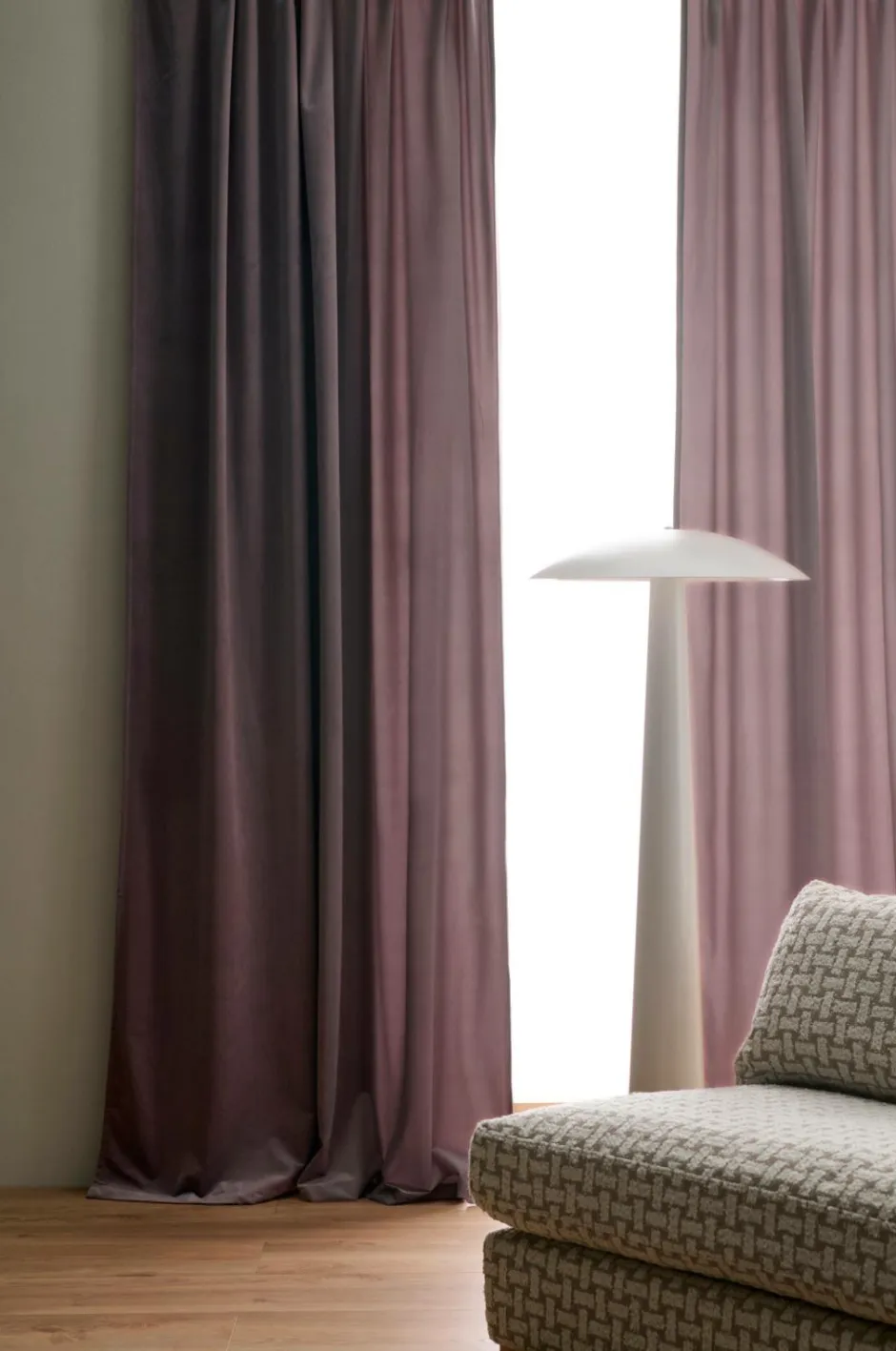 Clearance Home Gardinlængde med multibånd Nora i velour, 2-pak Velourgardiner|Gardinlængder Med Rynkebånd