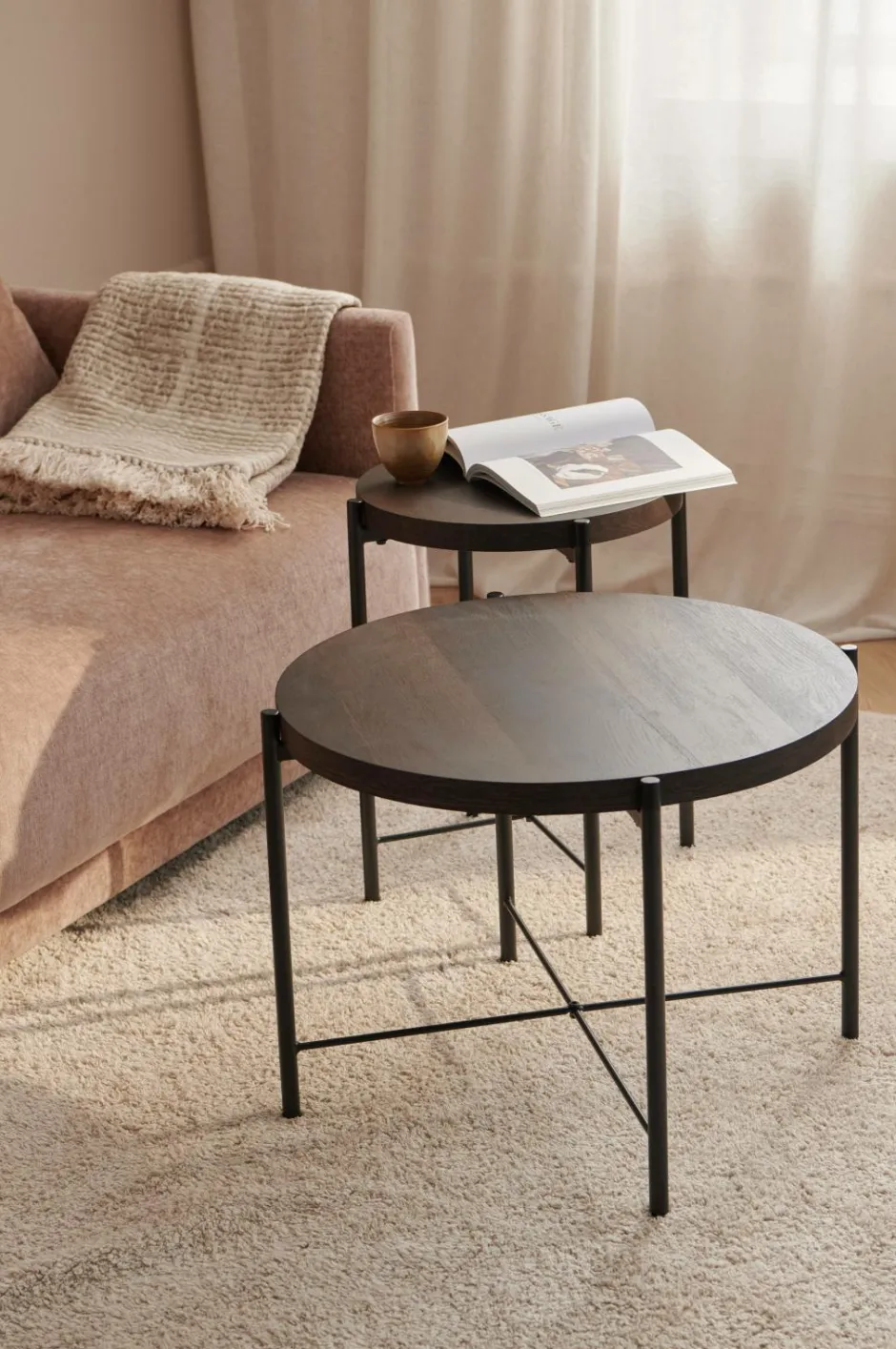 Outlet Home Indskudsbord Gilda Ø 40 cm/ Ø 60 cm Borde