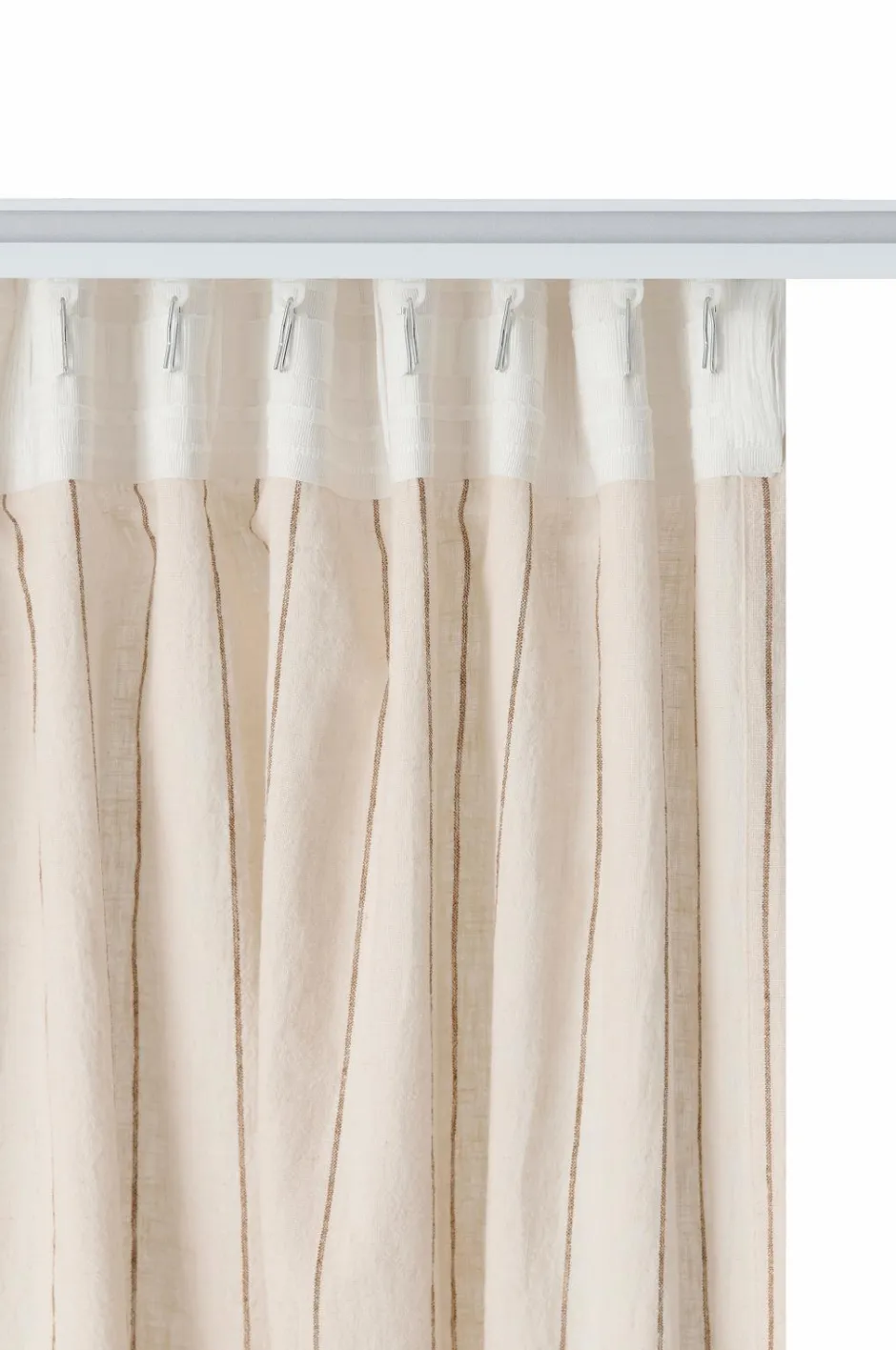 Ellos Home Multibåndsgardin Elly Thin Stripe Wide Pleatingtape i genanvendt halvlinned ekstra bred 1-pak^ Gardinlængder Med Rynkebånd