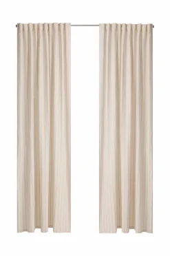 Clearance Home Multibåndsgardin Elly Thin Stripe i genanvendt halvlinned 2-pak Gardinlængder Med Rynkebånd
