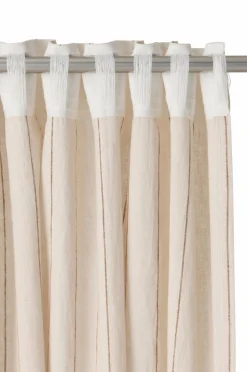 Clearance Home Multibåndsgardin Elly Thin Stripe i genanvendt halvlinned 2-pak Gardinlængder Med Rynkebånd