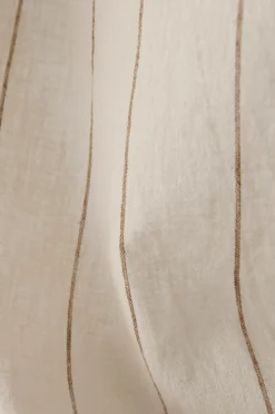 Clearance Home Multibåndsgardin Elly Thin Stripe i genanvendt halvlinned 2-pak Gardinlængder Med Rynkebånd