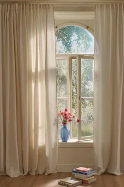 Clearance Home Multibåndsgardin Elly Wide i genanvendt halvlinned ekstra bred 1-pak Gardinlængder Med Rynkebånd