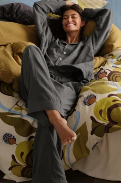Hot Home Natbukser Pyjama Pant Elly i genanvendt halvlinned Homewear