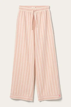 Ellos Home Natbukser Elly Stripe i genanvendt halvlinned^ Homewear