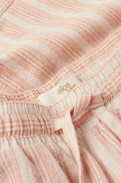 Ellos Home Natbukser Elly Stripe i genanvendt halvlinned^ Homewear