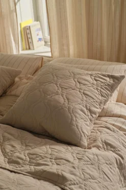 Discount Home Pudebetræk Elly Quilted i genanvendt halvlinned Pyntepuder & Betræk