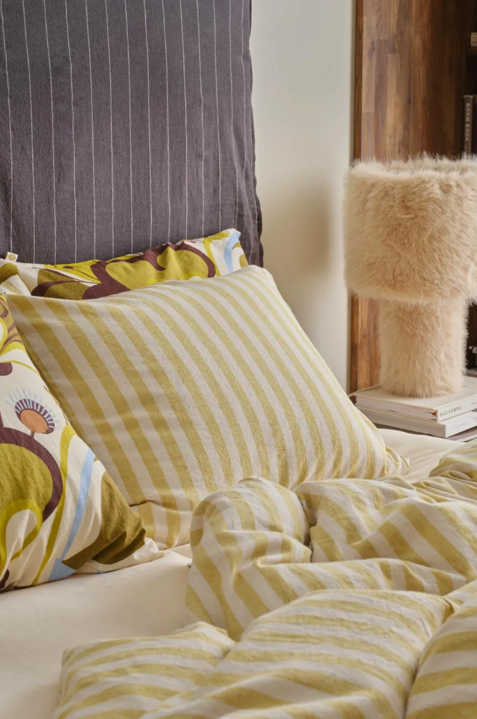 Home Pudebetræk Elly Classic Stripe i genanvendt halvlinned Pudebetræk